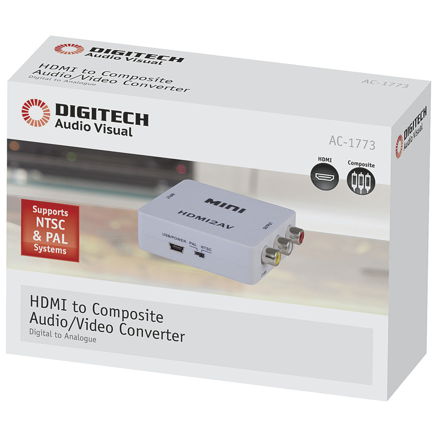 HDMI to Composite AV Converter with Power Supply