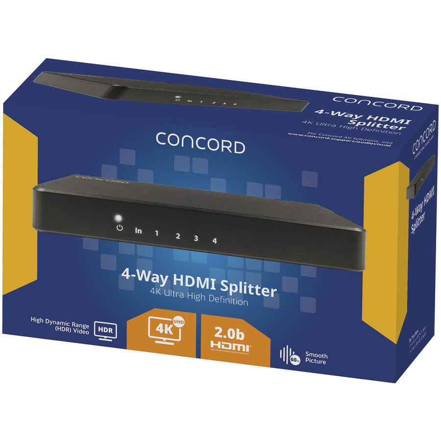 Concord 4-Way 4K HDMI Splitter