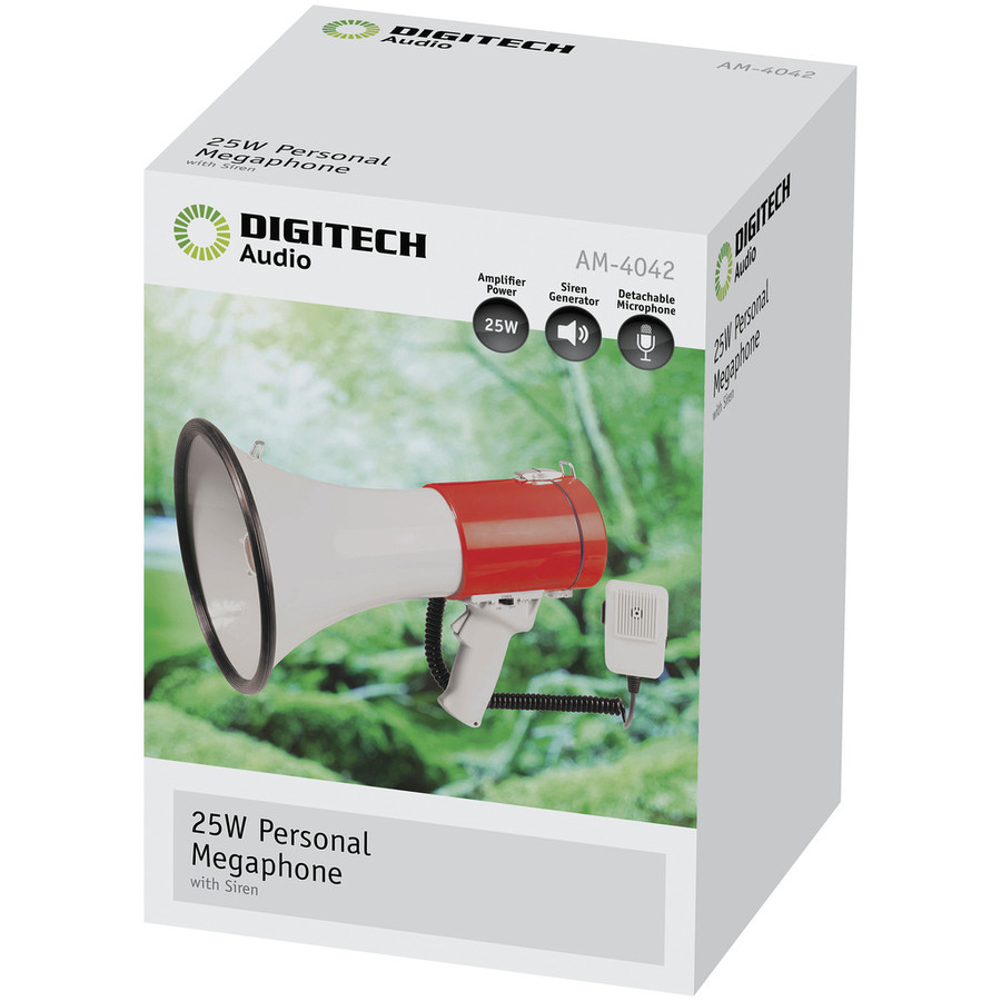 25W Personal Megaphone with Siren