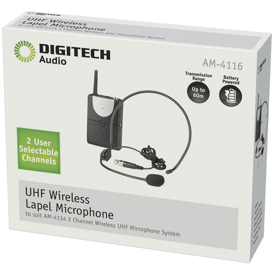 Channel A UHF Headband Microphone for AM4132 or AM4114