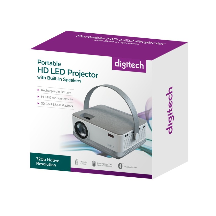Portable HD LED Rechargeable Projector with HDMIUSB