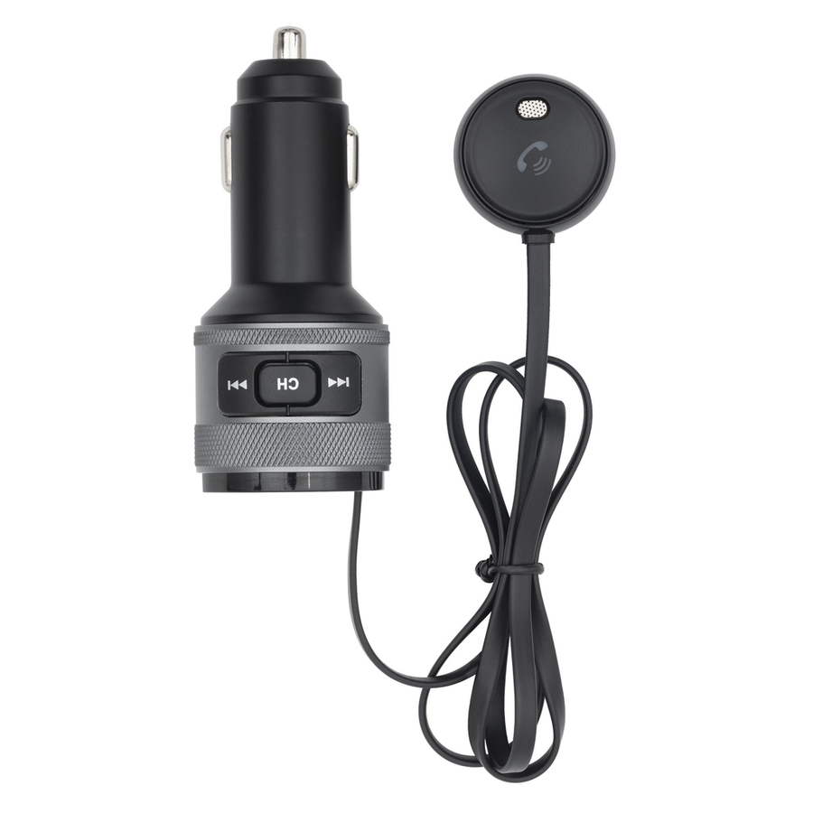 FM Transmitter with Bluetooth® Technology, USB & Mic Extension