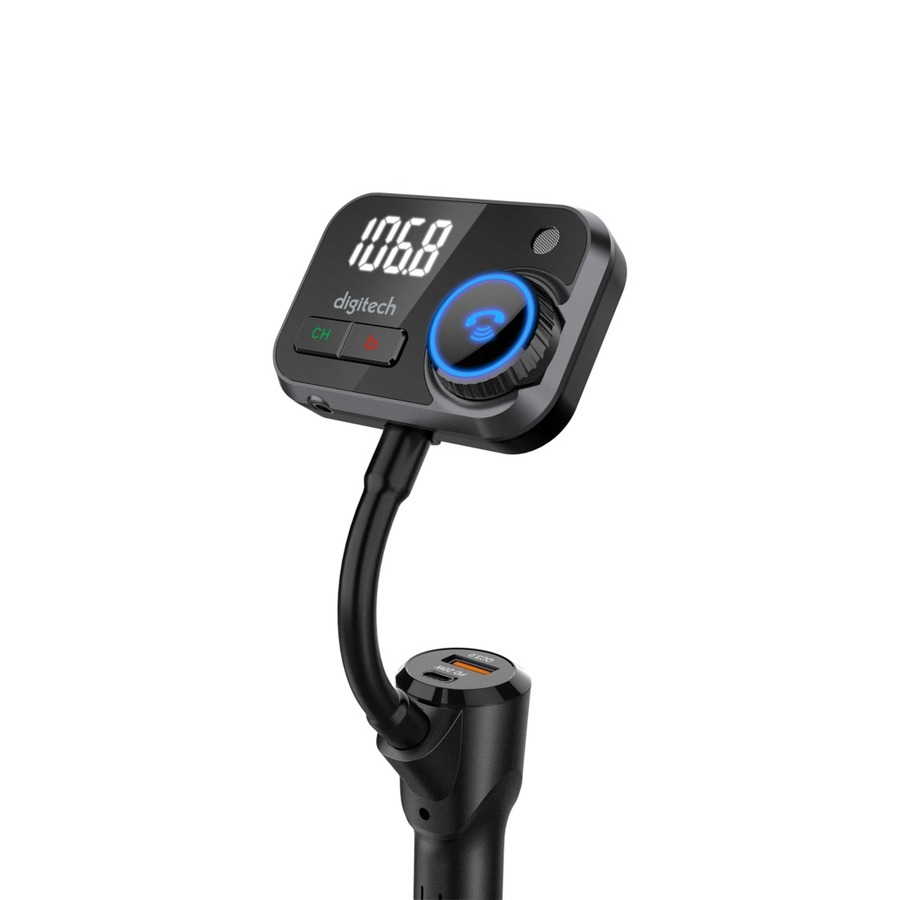 FM Transmitter with Bluetooth®, USB C PD 20W and Qualcomm Quick Charge 3.0 USB