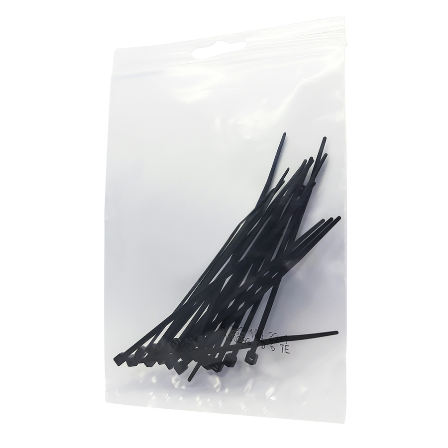 100mm Black Cable Ties - Pk.20