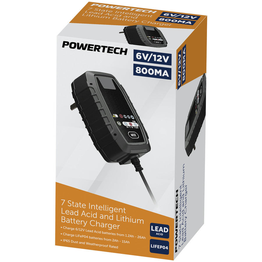 612VDC 0.87A 7-Step Intelligent Lead Acid and Lithium Battery Charger