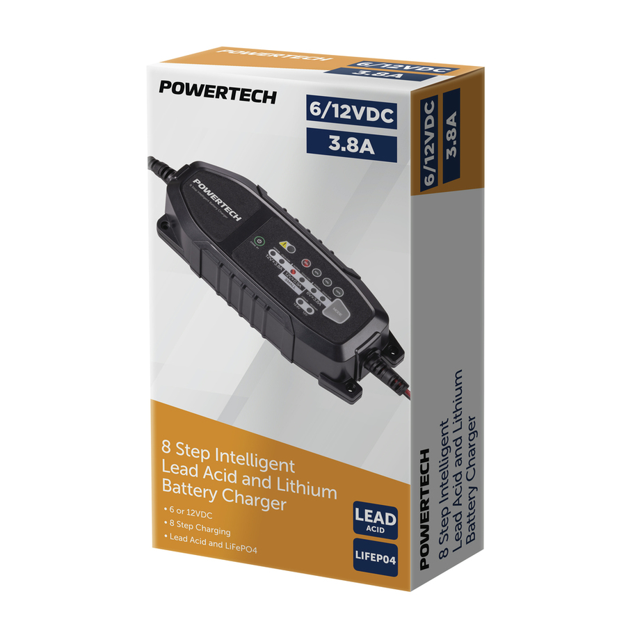 612VDC 3.8A 8-Step Intelligent Lead Acid and Lithium Battery Charger