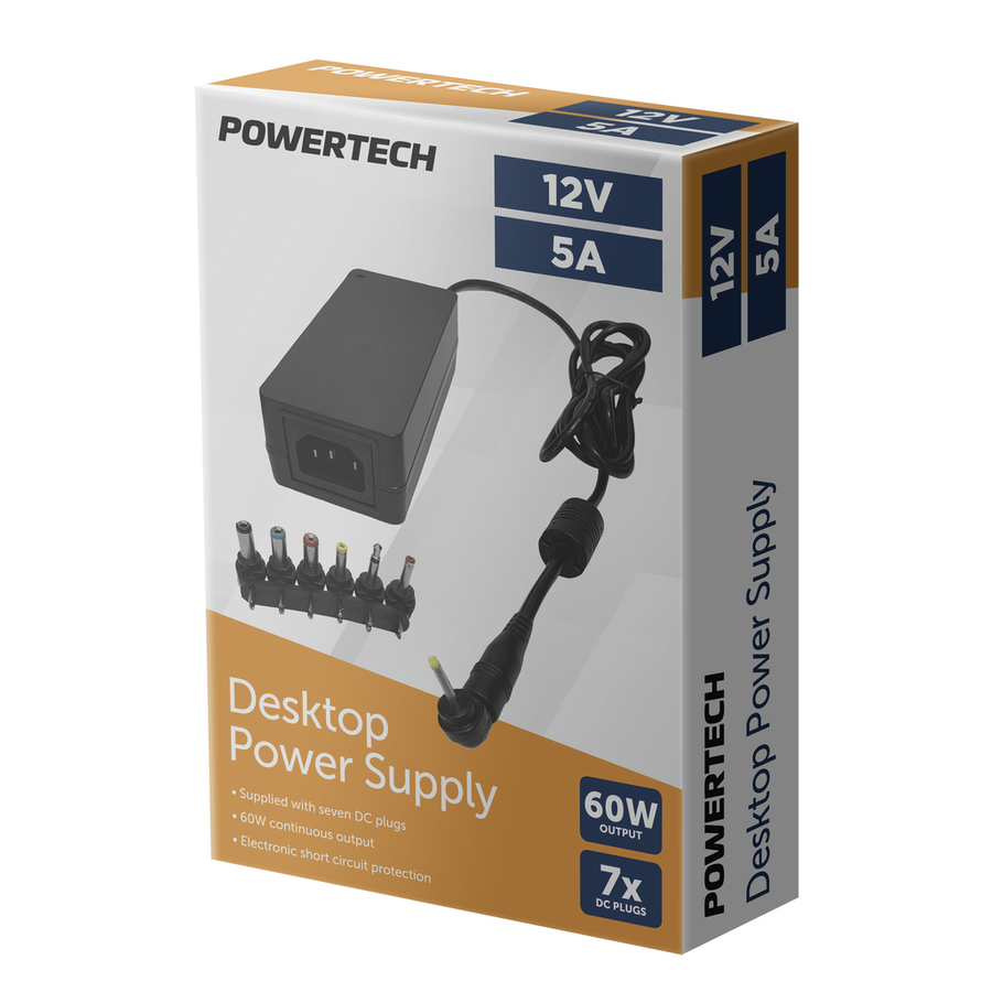 12V DC 5A Desktop Power Supply 5DC Plugs