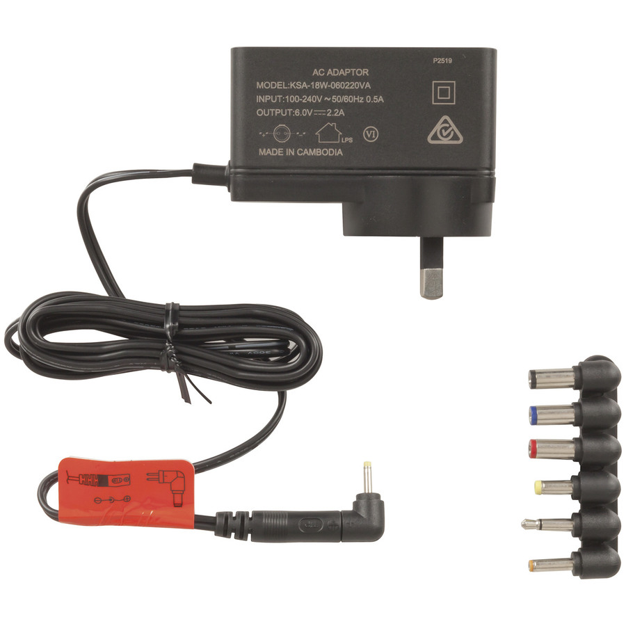 6V DC 2.2A Slim Power Supply 7DC Plugs