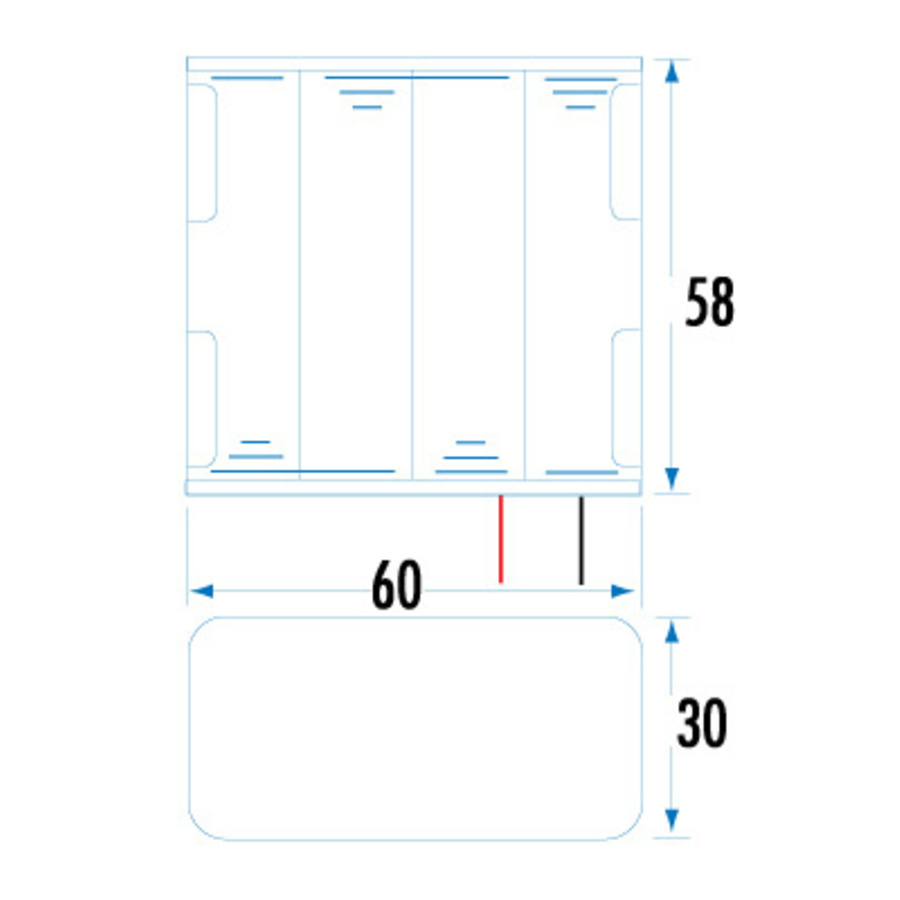 8 X AA 2 ROWS OF 4 SQUARE Battery Holder