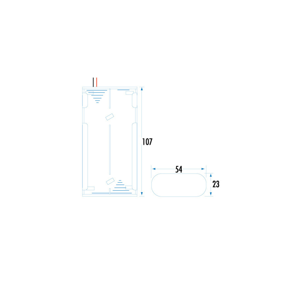 4 X C CELL 2 ROWS OF 2 END to END Battery Holder