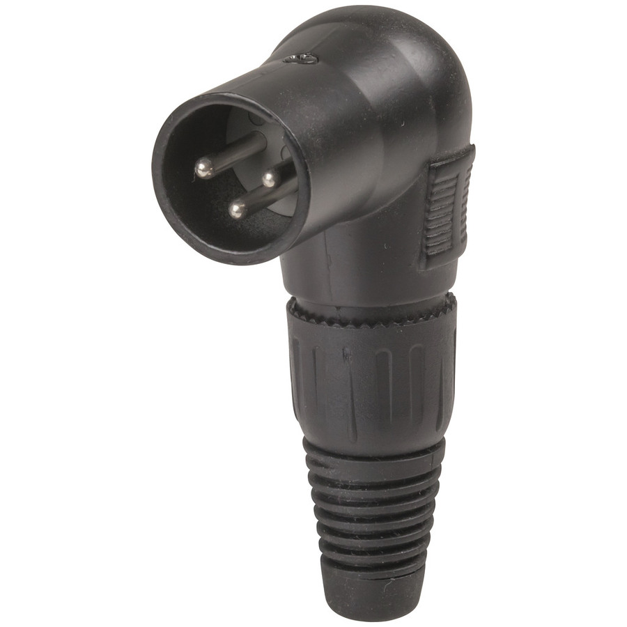 3 Pin Line Male Cannon Type Connector - Right angle 