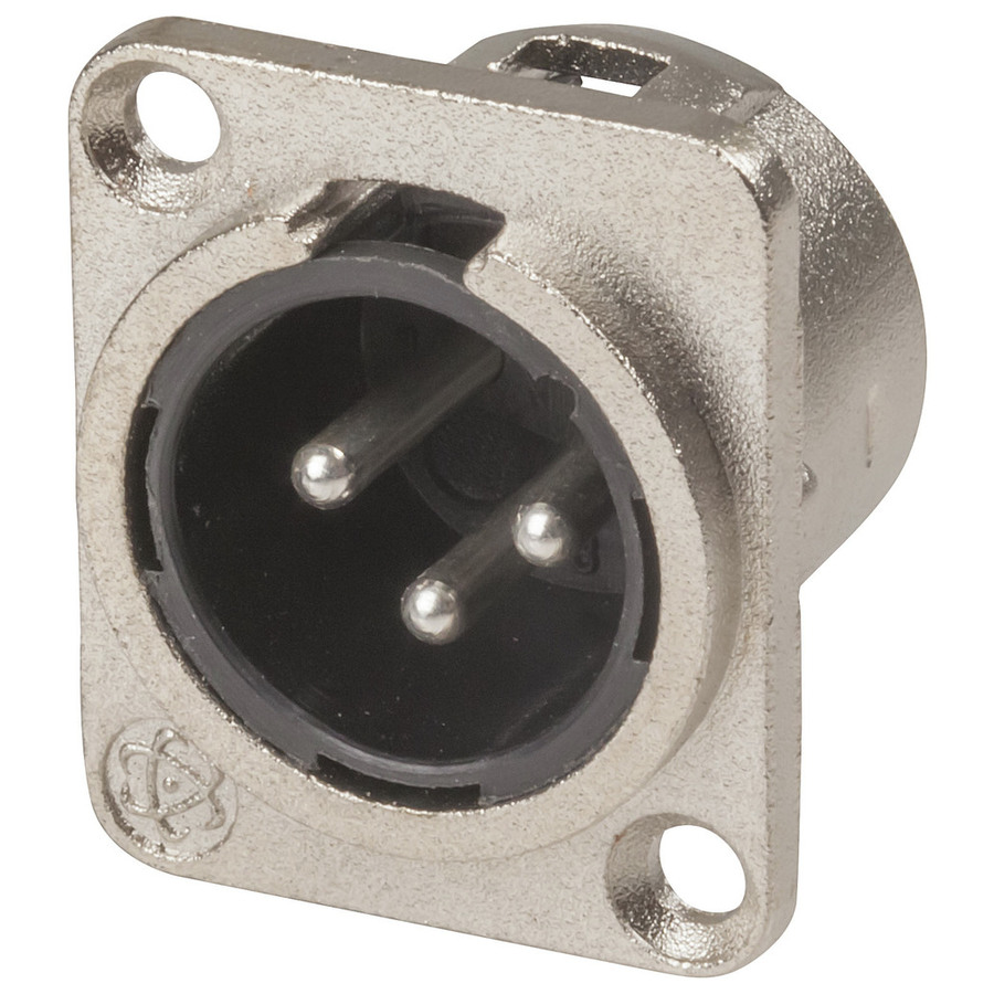 3 Pin Small Size Chassis Male Cannon Type Connector 