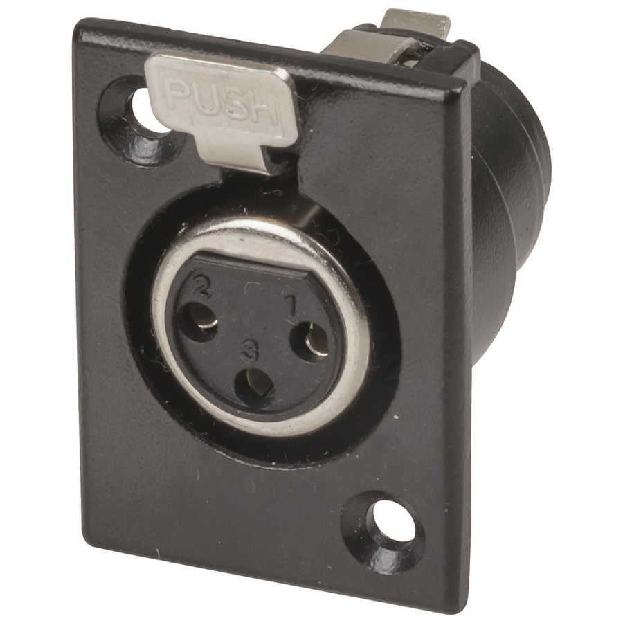 3 Pin Chassis Female Metal Cannon type Connector 