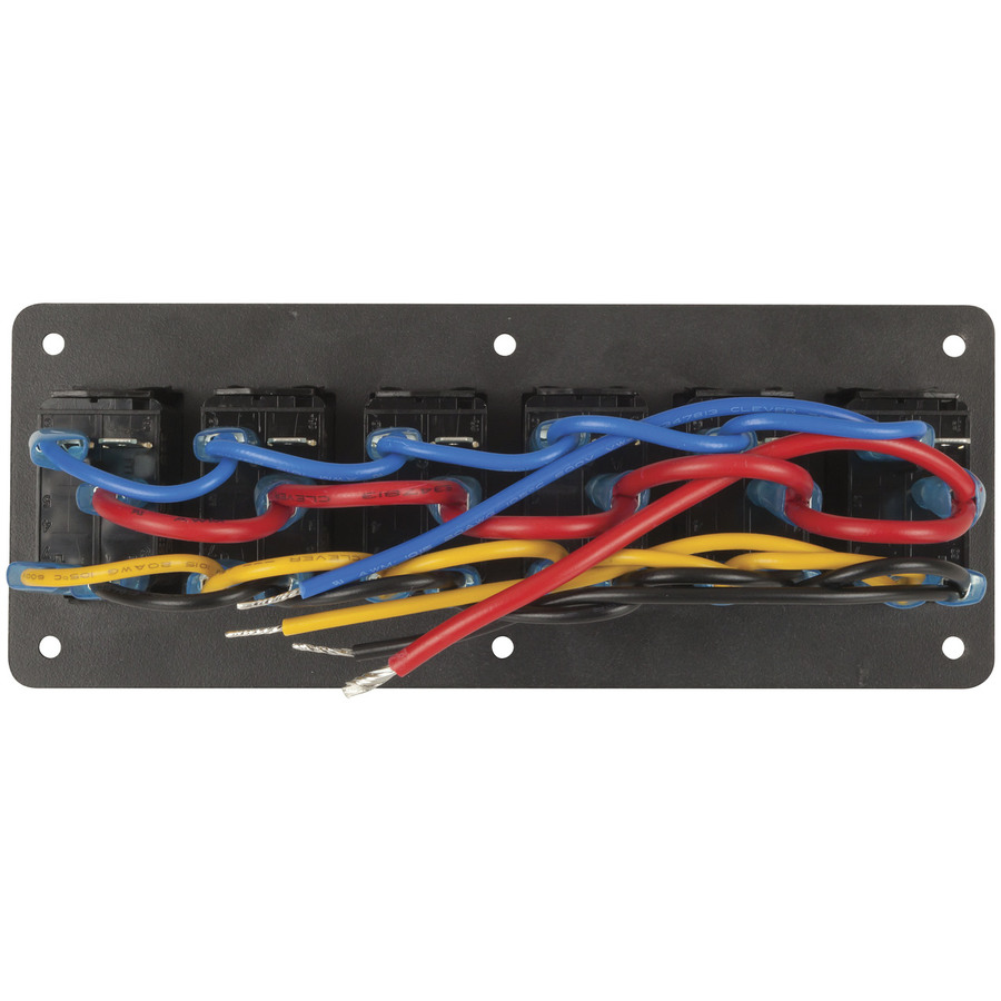 6 Way Illuminated Blue Rocker Switch Panel