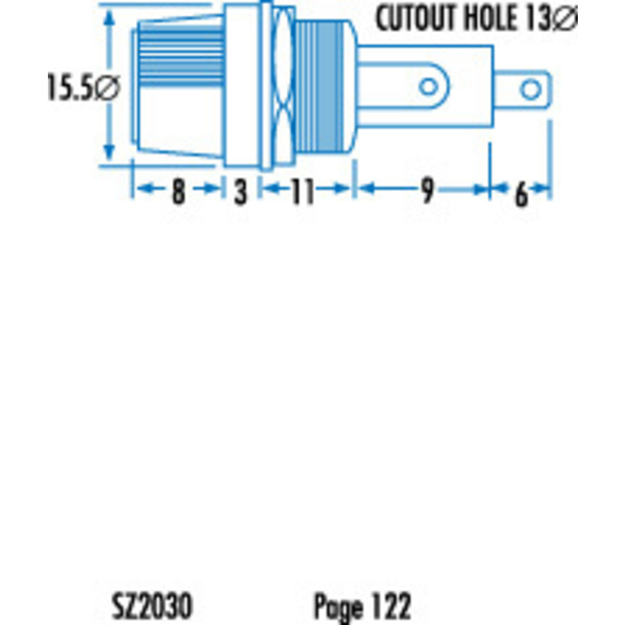 Low Voltage 10A M205 Panel Mount Fuse Holder