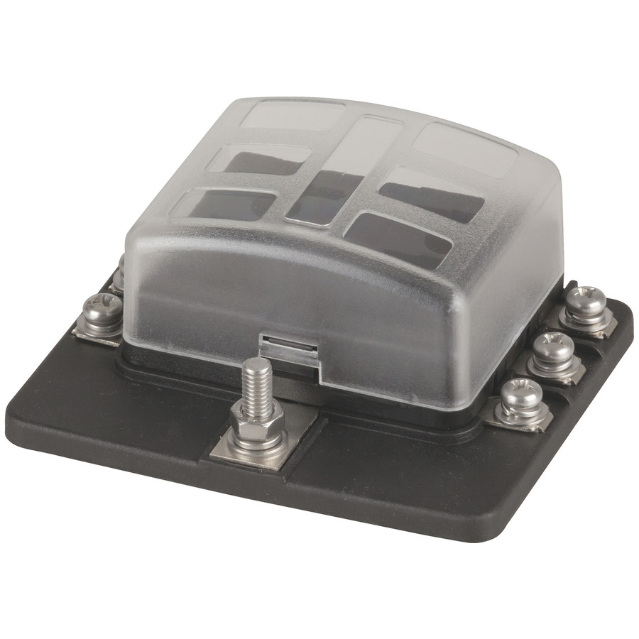 6 Way Blade Fuse Block - Screw Terminal Connection