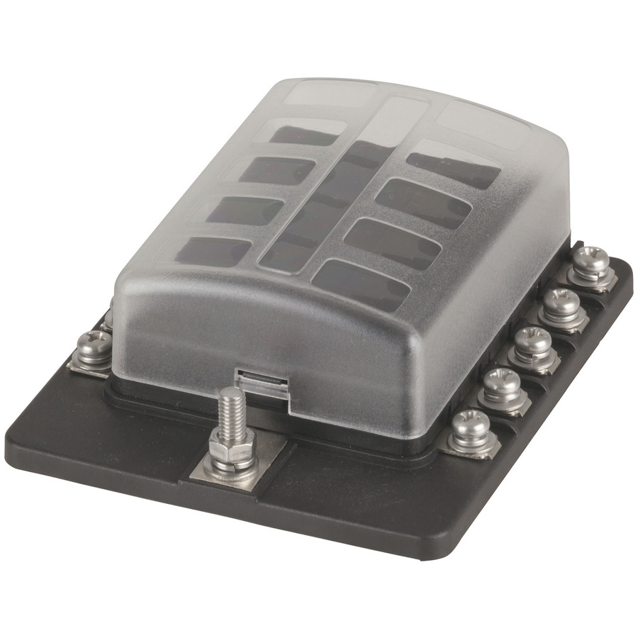 10 Way Blade Fuse Block - Screw Terminal Connection