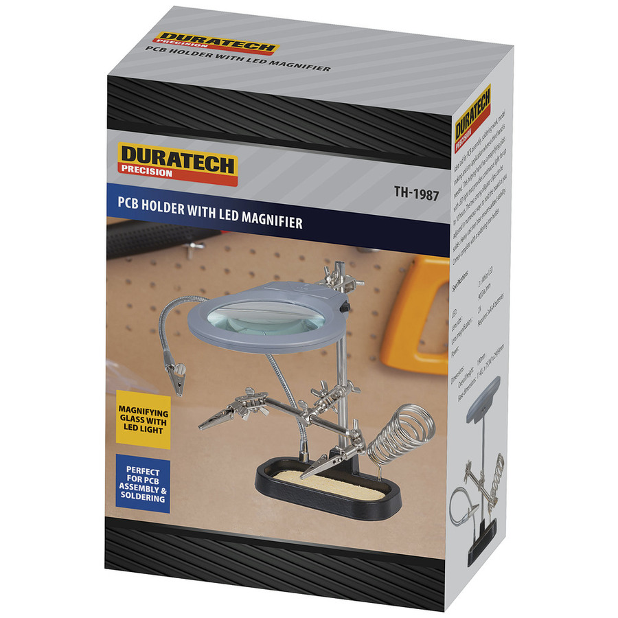 Holder PCB with LED Magnifier and Soldering Iron Stand