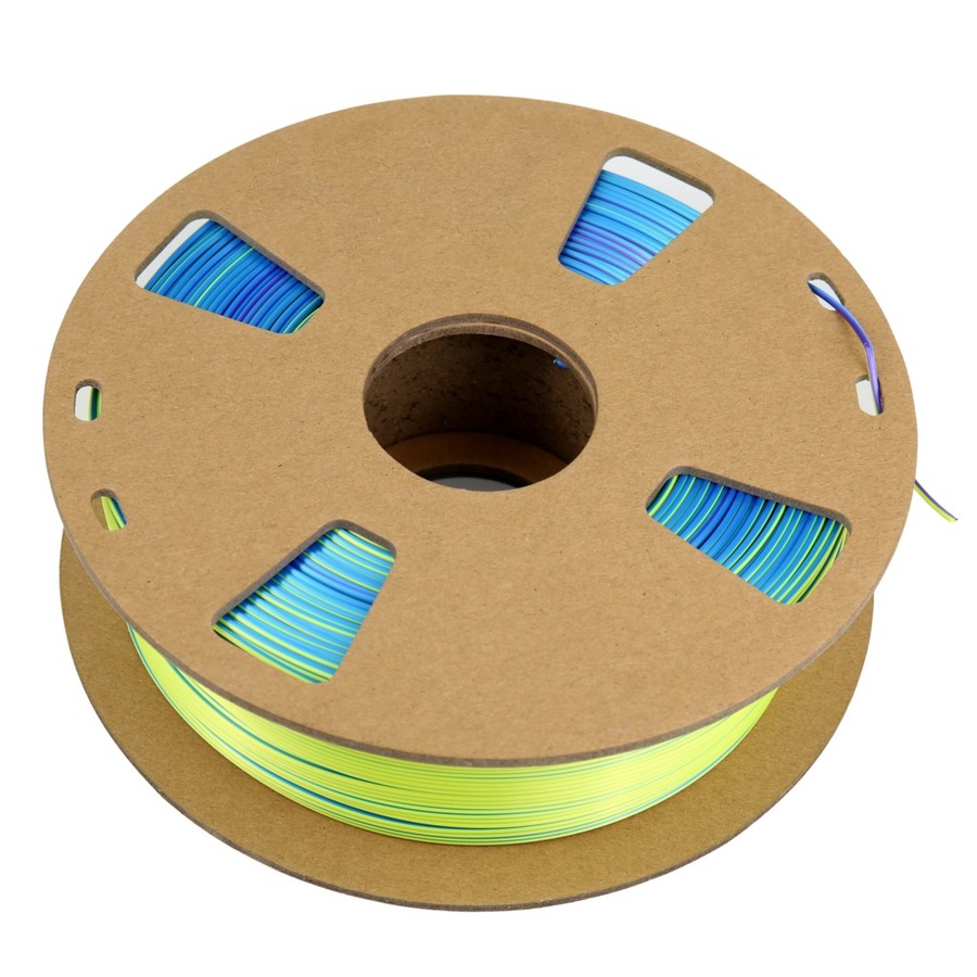 Tri-chroma Silk Blue, Purple, & Yellow PLA Filament - 1.75mm 1kg