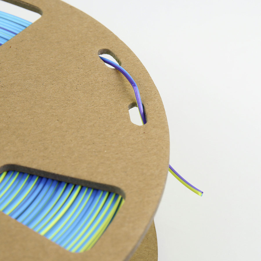 Tri-chroma Silk Blue, Purple, & Yellow PLA Filament - 1.75mm 1kg