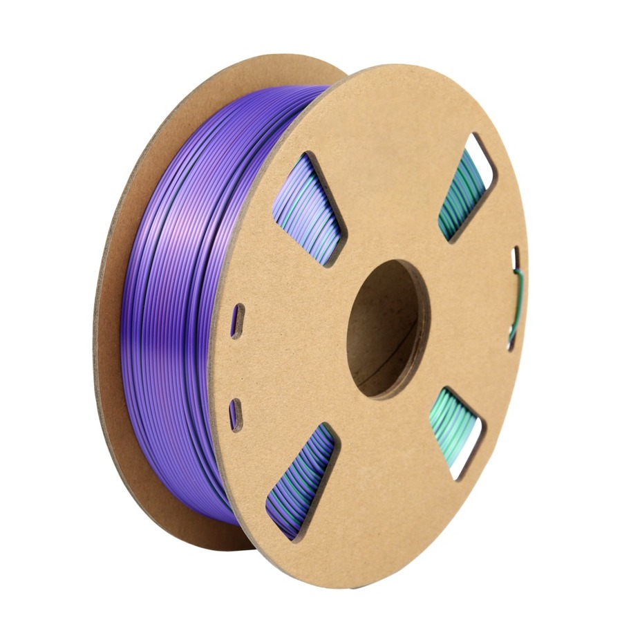 Tri-chroma Silk Red Copper, Purple, & Dark Green PLA Filament - 1.75mm 1kg