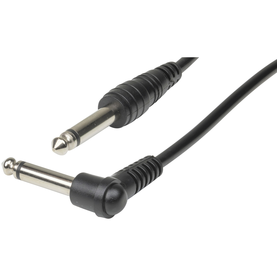 6.5mm Mono Plug to 6.5mm Mono RA Plug Audio Cable - 6m