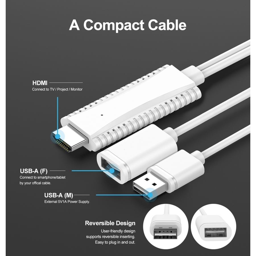 Universal USB to HDMI SmartphoneTablet Cable