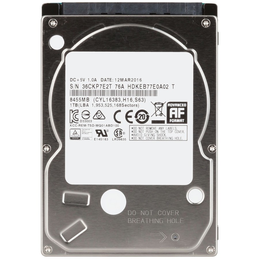 2.5" 1TB Internal Notebook HDD