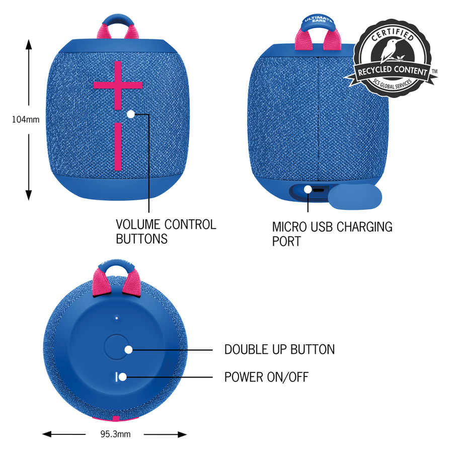 Ultimate Ears Wonderboom 3 Performance Blue Waterproof TWS Bluetooth® Speaker