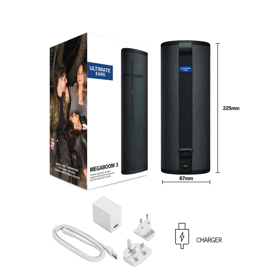 Ultimate Ears MEGABOOM 3 Night Black Waterproof TWS Bluetooth® Speaker