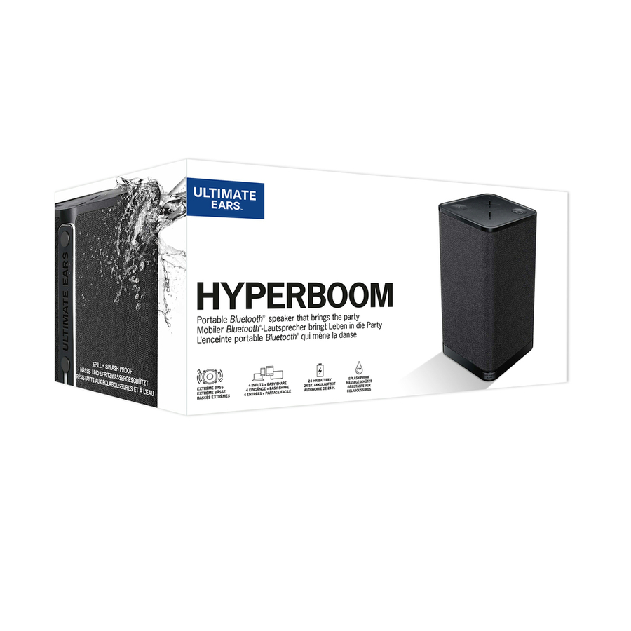 Ultimate Ears HYPERBOOM Black Waterproof TWS Bluetooth® Speaker