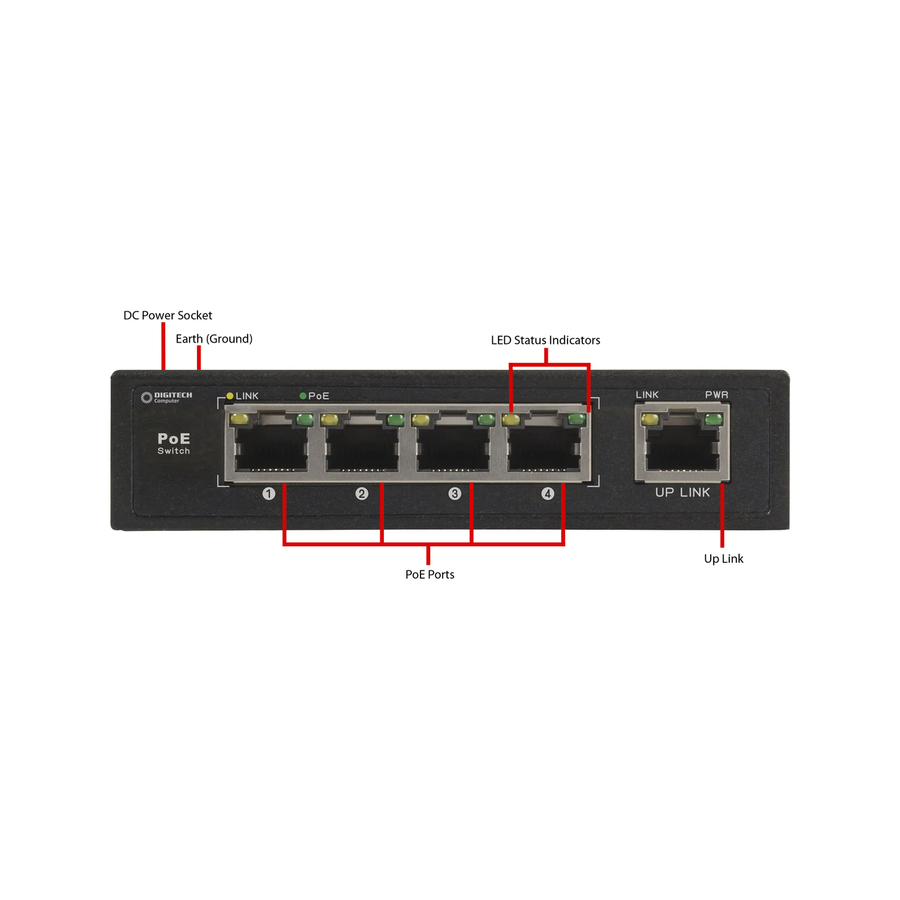5-Port 10100 PoE Network Switch