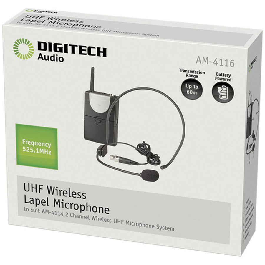 Channel A UHF Headband Microphone for AM4132 or AM4114 