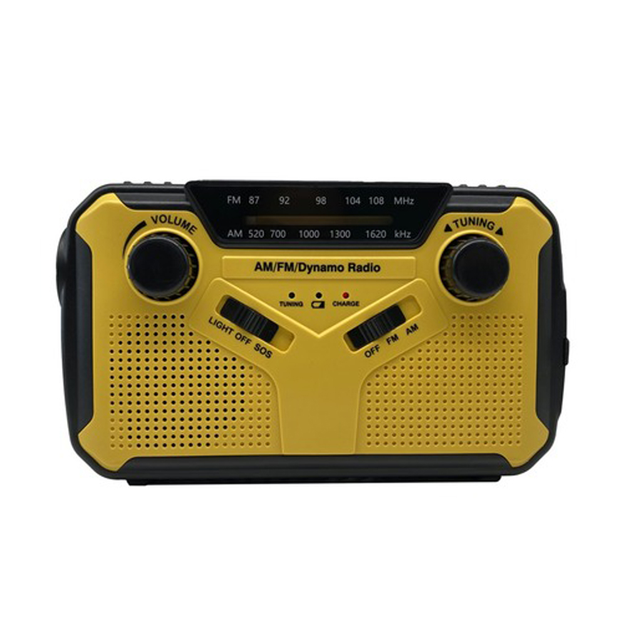 Solar Emergency Handcrank Radio with LED Light, SOS Siren and 3.5mm Earphone Jacks 