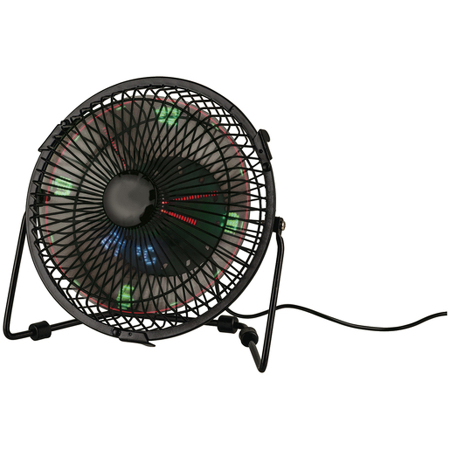 6in USB Desk Fan with Clock &amp; Temperature 