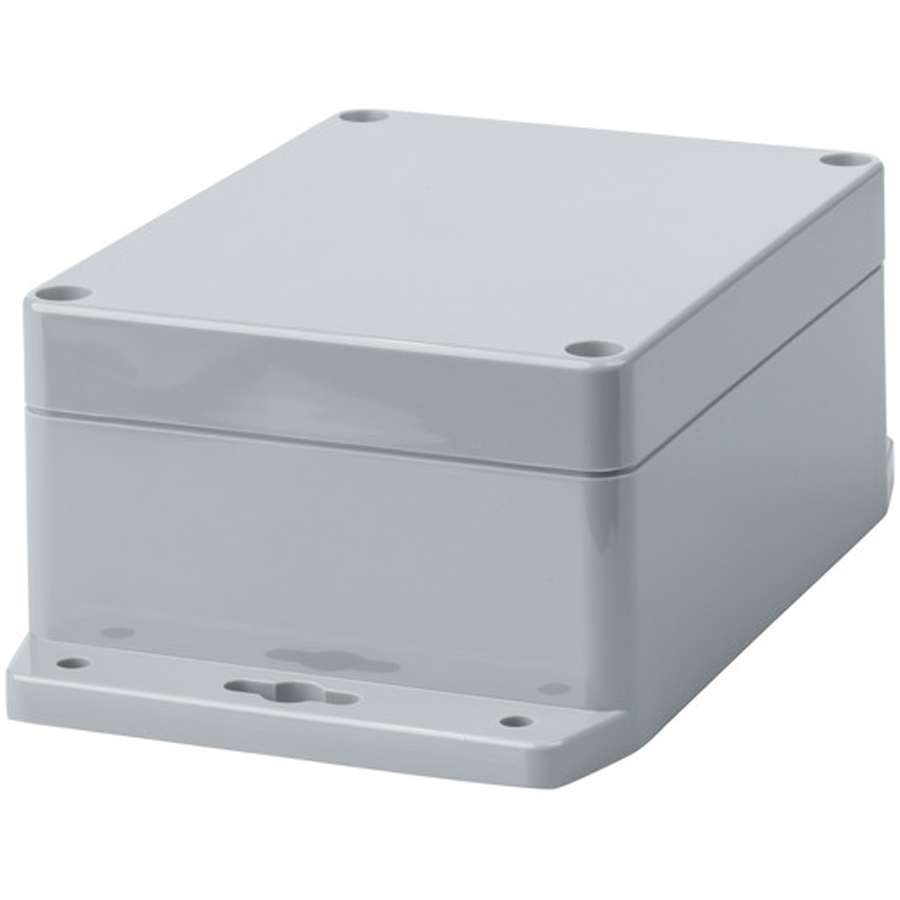 Dark Grey Enclosure with Mounting Flange - 115(W) x 90(D) x 55(H)mm 