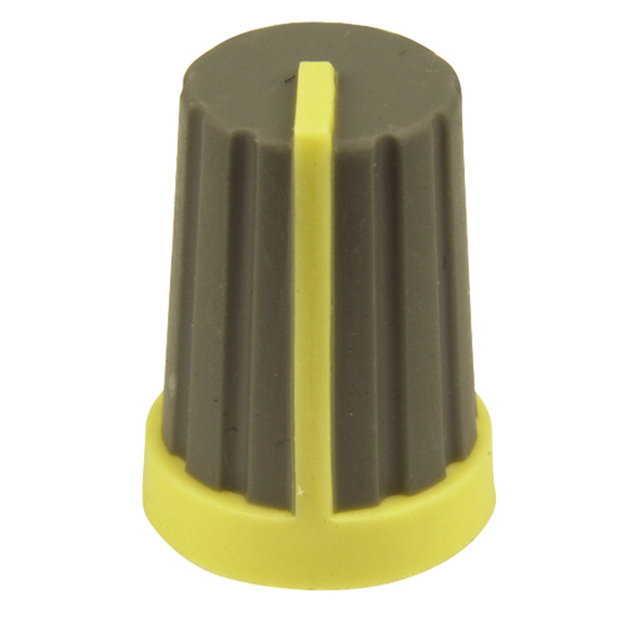 Knob Plastic Push On 18T Spline GryYel 