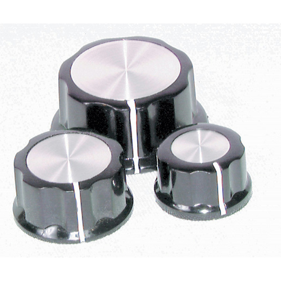 27mm Knob - Black Plastic Aluminium Insert 