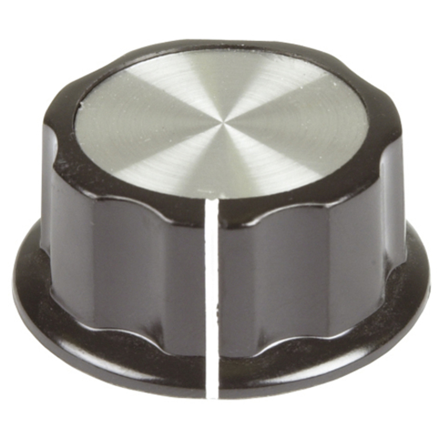 45mm Knob - Black Plastic Aluminium Insert 