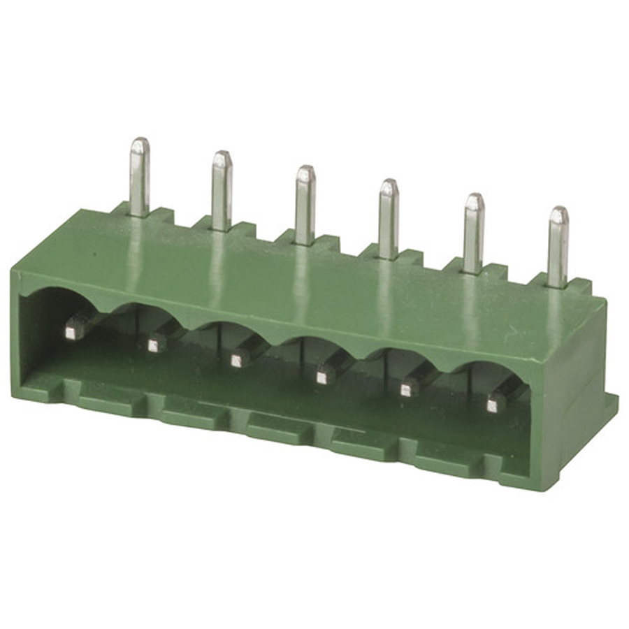 6 Pole PC Mount Pluggable Header - 5.08mm - Horizontal 