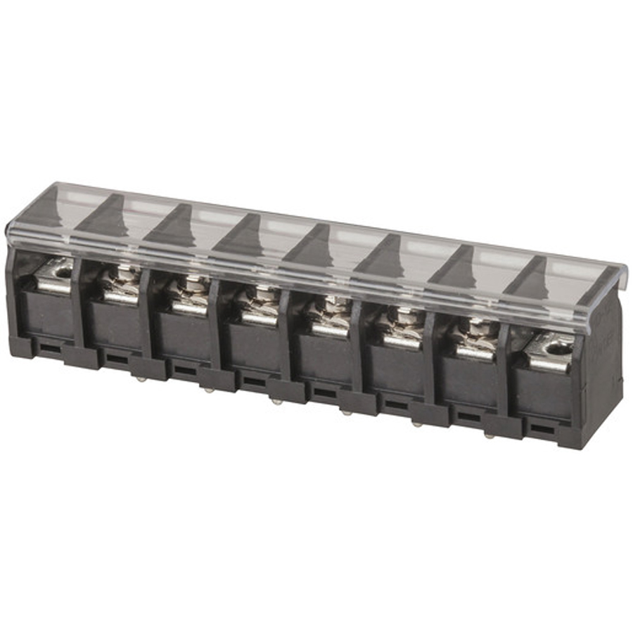 TERMINAL BARRIER PCB WITH CLEAR COVER 6WAY 