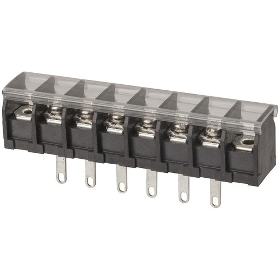 TERMINAL BARRIER PANEL WITH CLEAR COVER 6WAY 