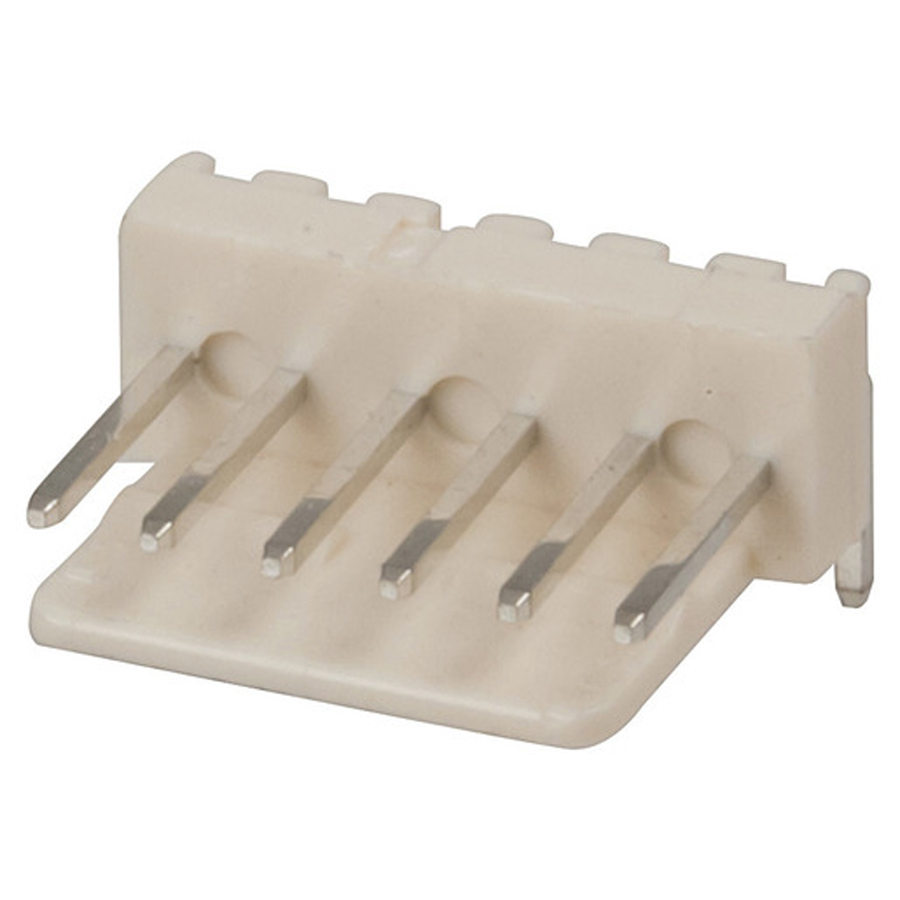 6 Pin 0.1 90-degree Locking Header - 2.54 pitch - Single 