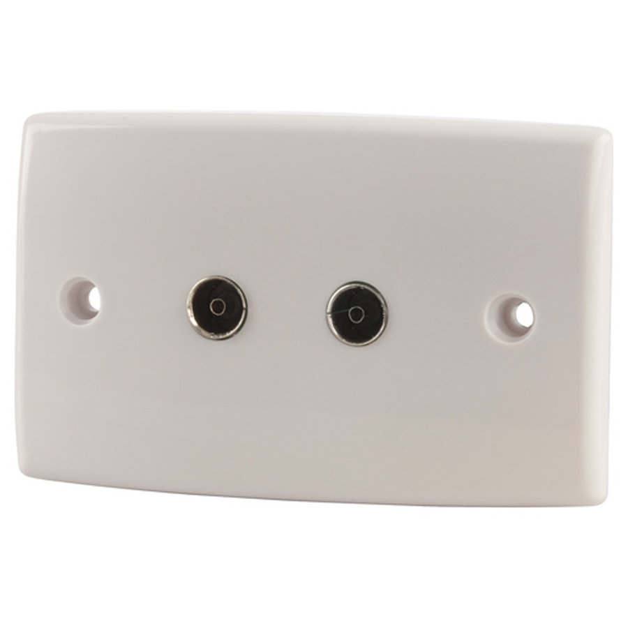 PAL 2 Socket Wallplate - TV and FM 