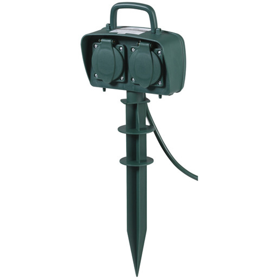 2 Outlet Power Garden Stake 