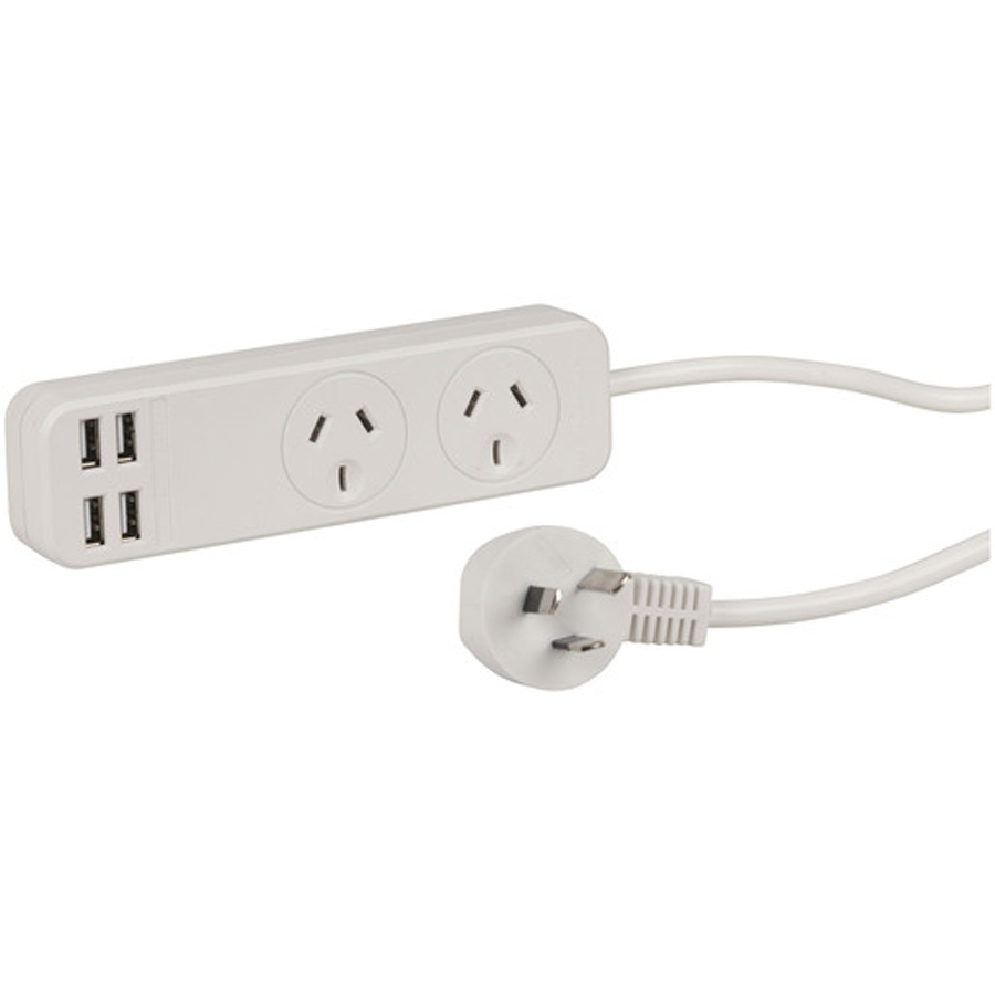 2 Way Powerboard with USB Charge Ports 