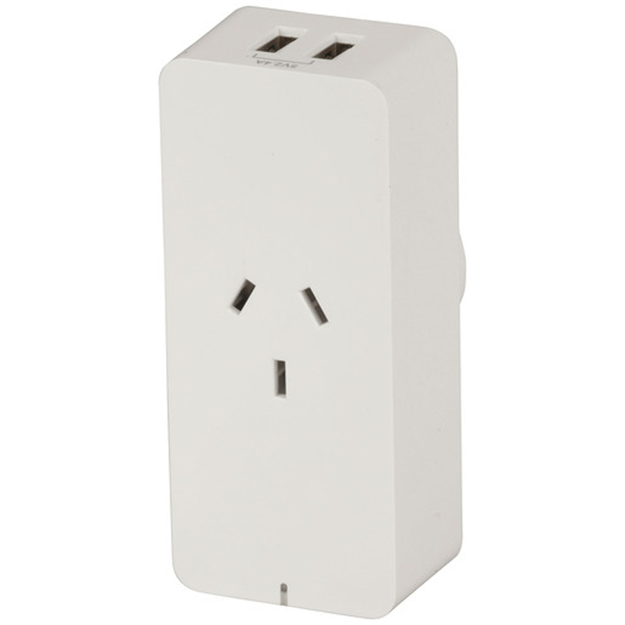 Smart Plug WiFi Controlled Main Switch and Energy Monitor with 2 x USB Sockets 