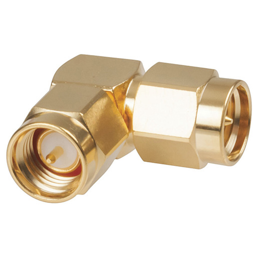 Right Angle SMA Plug to SMA Plug Adaptor 