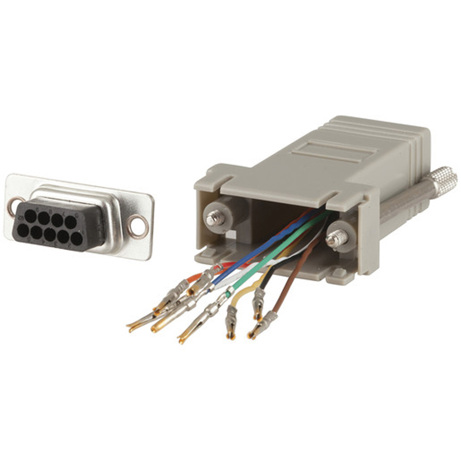 D9 Female to RJ45 Computer Adaptor 