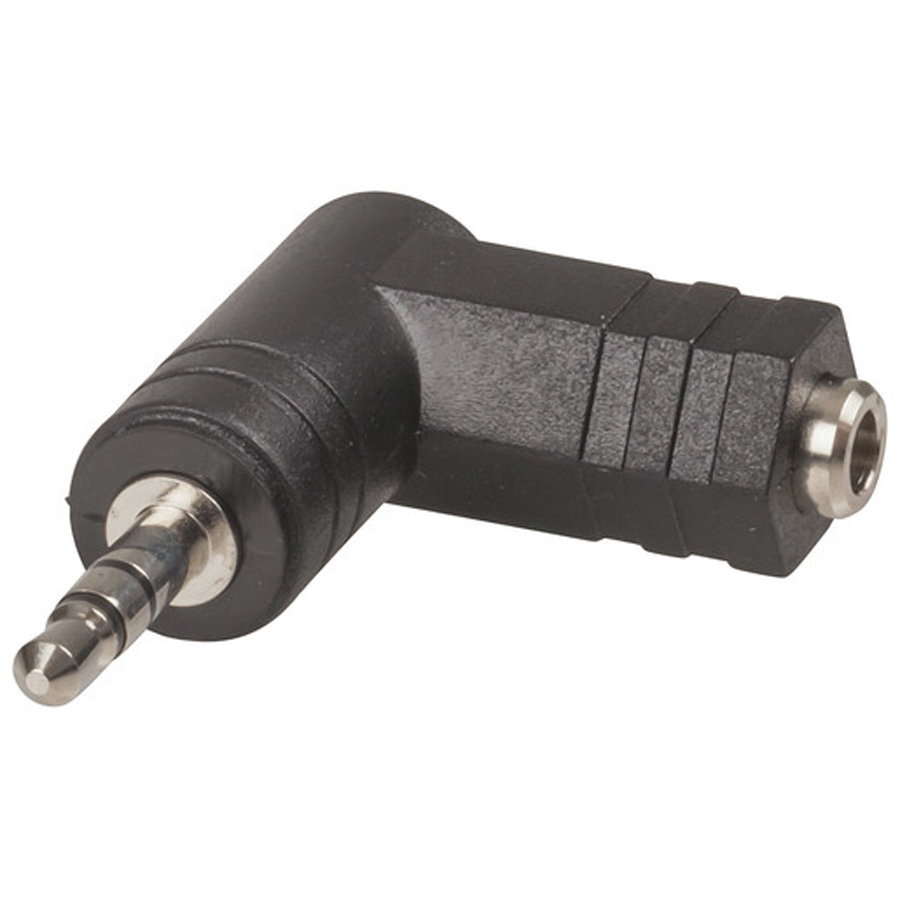 Adaptor 3.5mm Stereo Socket - 3.5mm Stereo Plug Right Angle 